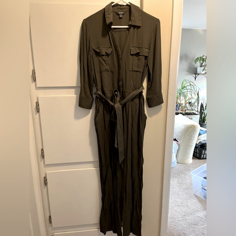 Vera Wang Army Green Jumpsuit